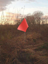 Load image into Gallery viewer, Rectangular flag in fluorescent red orange color on 6-foot pole with 1/4&quot; diameter